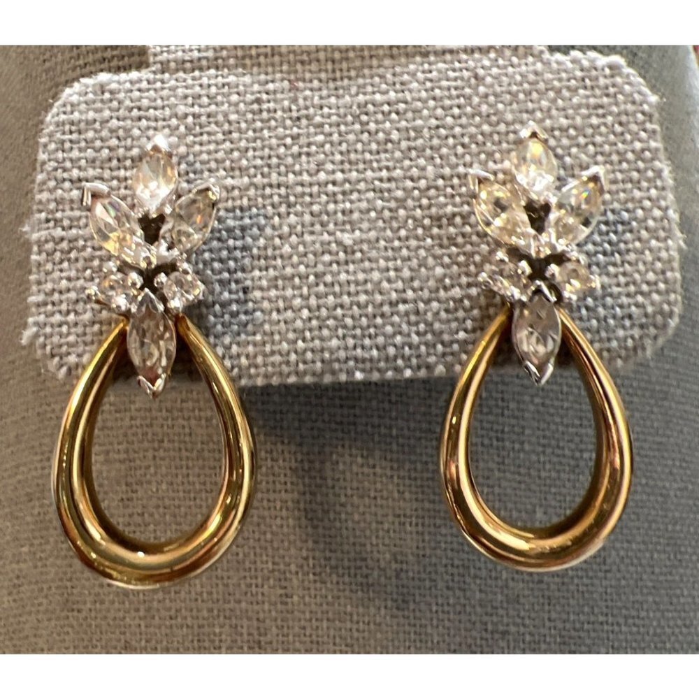 Panetta Vintage Marquise Crystal Earrings